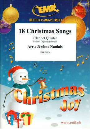 18のクリスマス・ソング（きよしこの夜，ジングルベル他）【クラリネット五重奏】《輸入木管アンサンブル》の画像