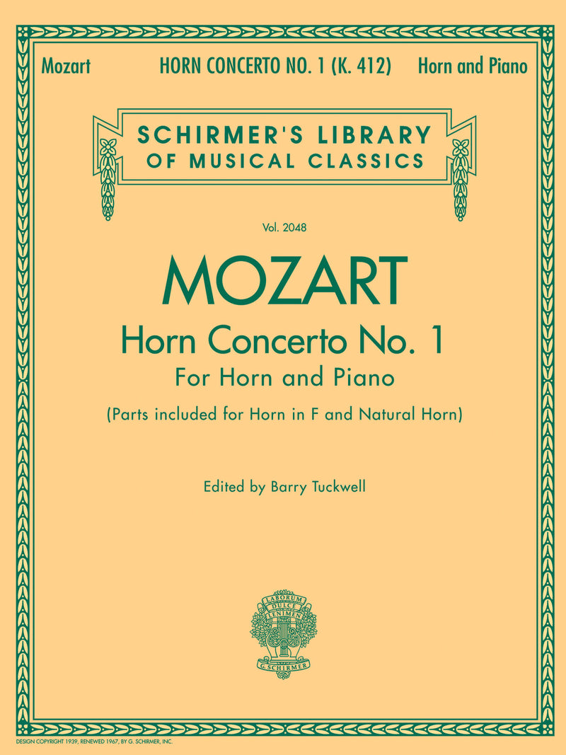 モーツァルト／ホルン協奏曲 第1番《輸入ホルン楽譜》の画像