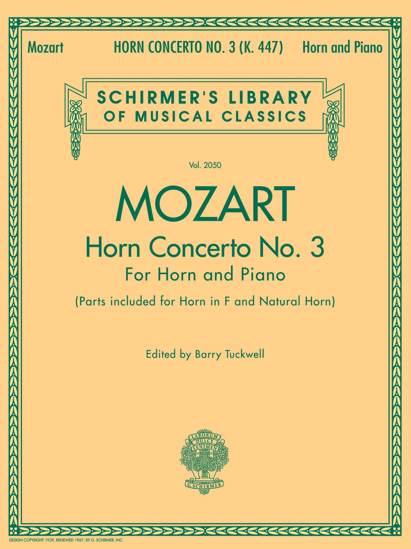 モーツァルト／ホルン協奏曲 第3番《輸入ホルン楽譜》の画像