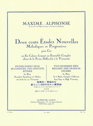 M.アルフォンス／ホルンのための新しい200の練習曲集 第2巻《輸入ホルン楽譜》の画像