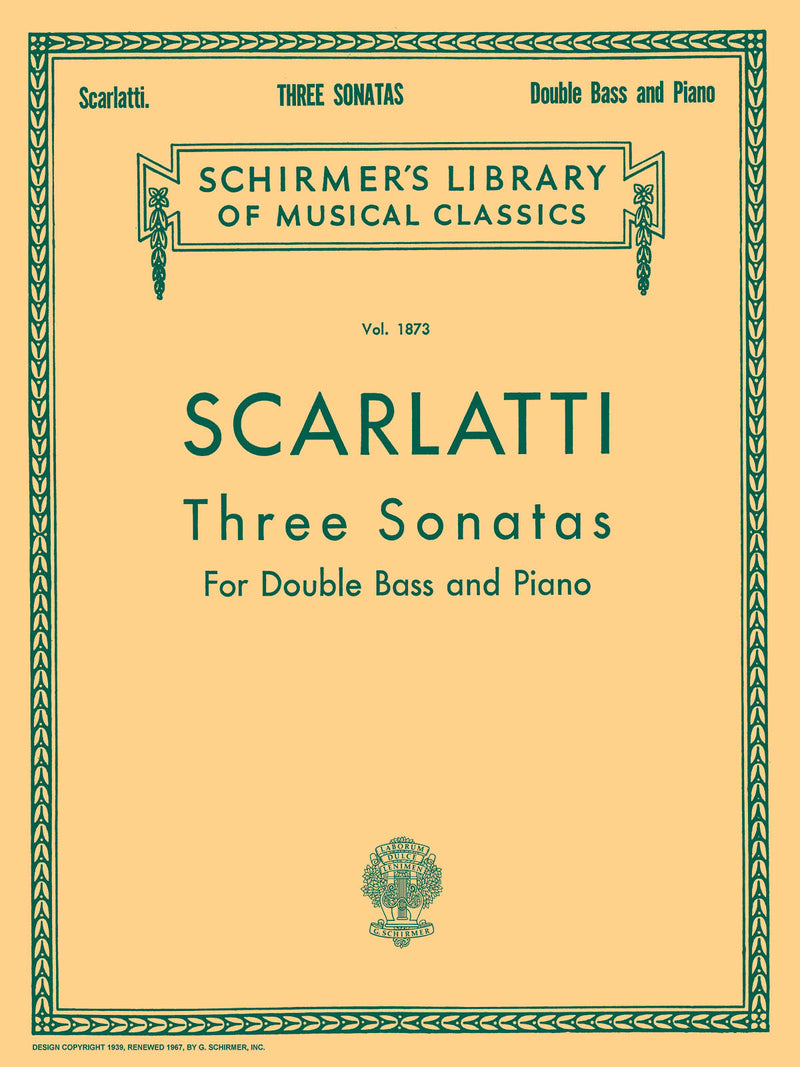 A.スカルラッティ／コントラバスのための3つのソナタ《輸入コントラバス楽譜》の画像
