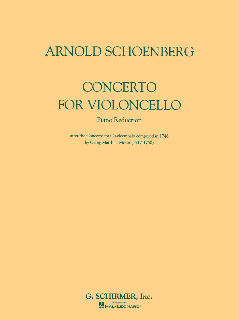 シェーンベルク／チェロと管弦楽のための協奏曲(ピアノ伴奏版)の画像