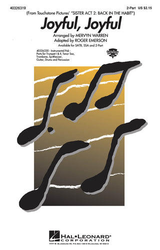 「天使にラブソングを2」より ジョイフル・ジョイフル(2パート) 輸入合唱楽譜の画像