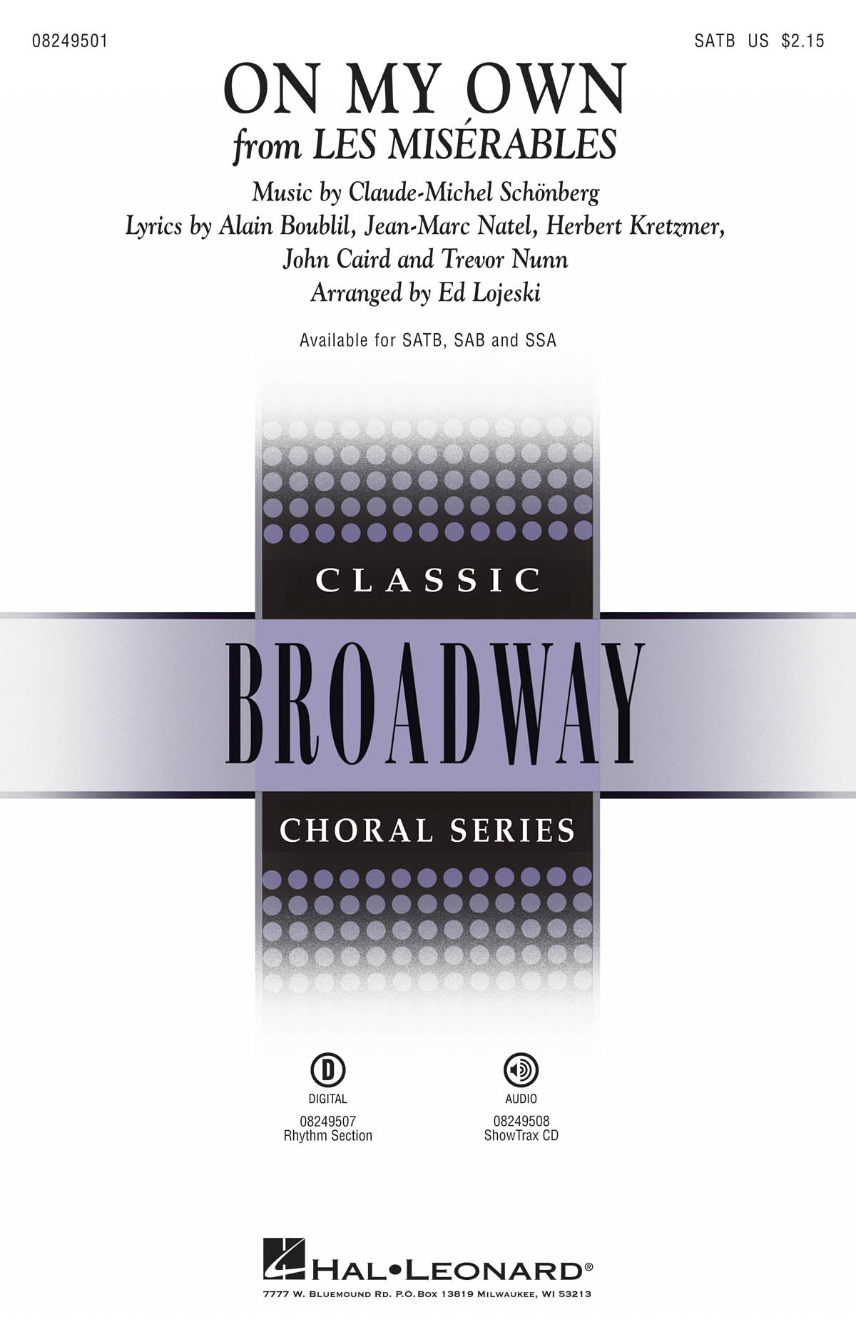 オン・マイ・オウン（ミュージカル「レ・ミゼラブル」より)(SATB: 混声