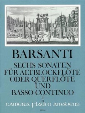 F.バルサンティ／6つの組曲 op.17 第2巻(ソナタ第4～6番収録)※出版社都合により、納期にお時間をいただく場合がございますの画像