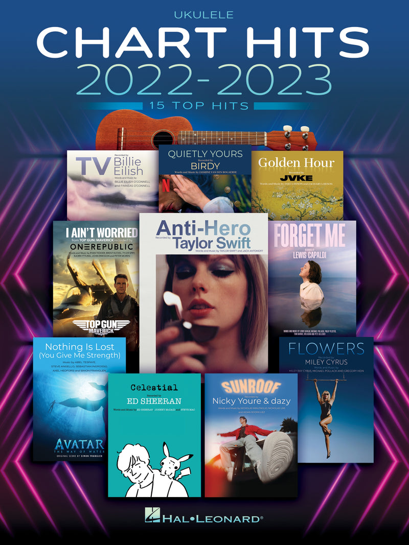 2022-2023ヒットチャート曲集(15曲収録)《輸入ウクレレ楽譜》の画像