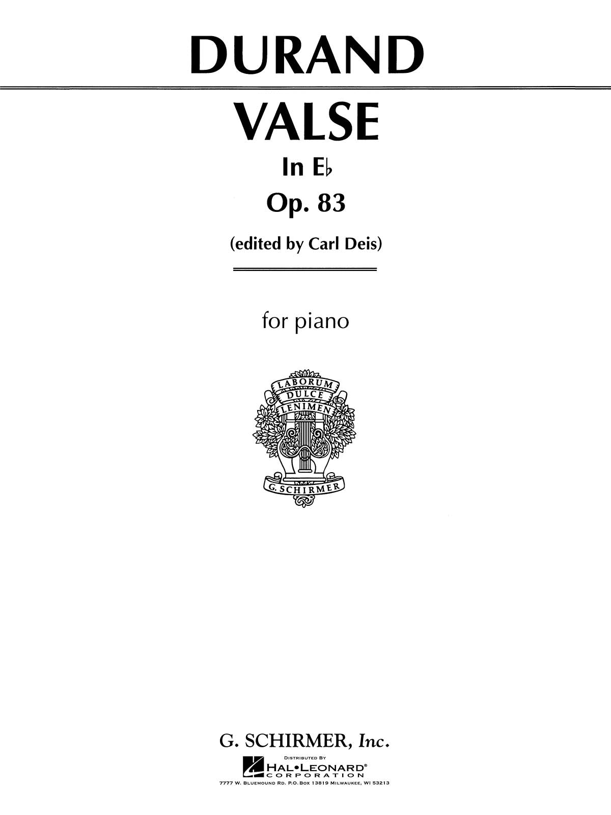 A.デュラン／ワルツ 変ホ長調 op.83《輸入ピアノ楽譜》 – ロケット
