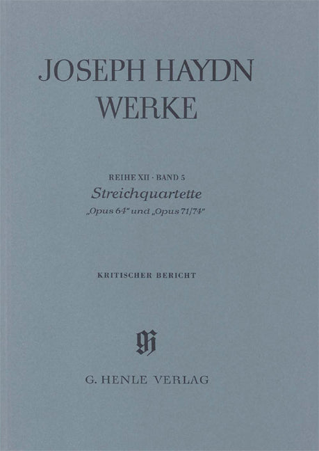 ハイドン／全集 第12シリーズ 第5巻 弦楽四重奏曲 op.64・op.71/74