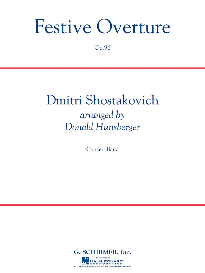 《吹奏楽譜》祝典序曲 op.96(Festive Overture op.96) ショスタコーヴィチ(Shostakovich)【輸入】の画像