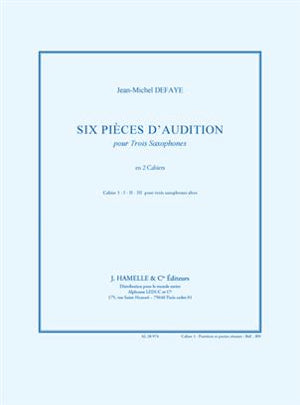 オーディションのための6つの小品No.1-3(ドゥファイ)【サクソフォーン三重奏】《輸入木管アンサンブル》の画像