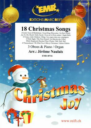 18のクリスマス・ソング（きよしこの夜，ジングルベル他）【オーボエ三重奏／ピアノ】《輸入木管アンサンブル》の画像