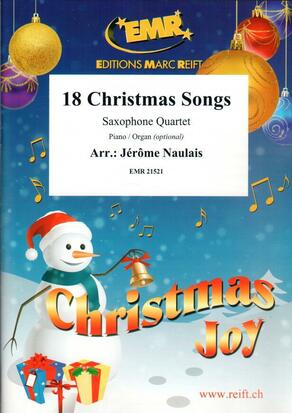 18のクリスマス・ソング（きよしこの夜，ジングルベル他）【サクソフォーン四重奏】《輸入木管アンサンブル》の画像