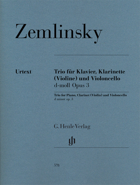 ツェムリンスキー／クラリネット(またはヴァイオリン)三重奏曲 ニ短調 作品3《輸入三重奏楽譜》の画像