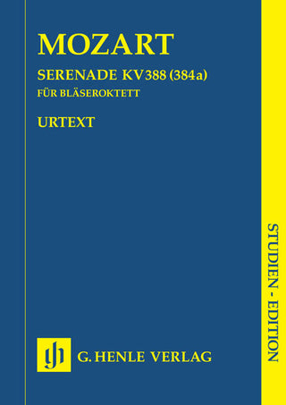 モーツァルト／セレナード ハ短調 K.388（384a）（2本のオーボエ、2本のB♭クラリネット、2本のホルンと2本のファゴットのための）(原典版/ヘンレ社)《輸入室内楽楽譜》