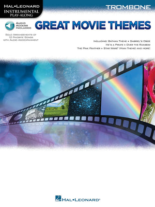 「有名な映画音楽テーマ集」トロンボーン編(彼こそが海賊， スターウォーズ他全12曲)(インストゥルメンタル・プレイ・アロング・シリーズ)【オーディオ・オンライン・アクセスコード付】《輸入トロンボーン楽譜》の画像
