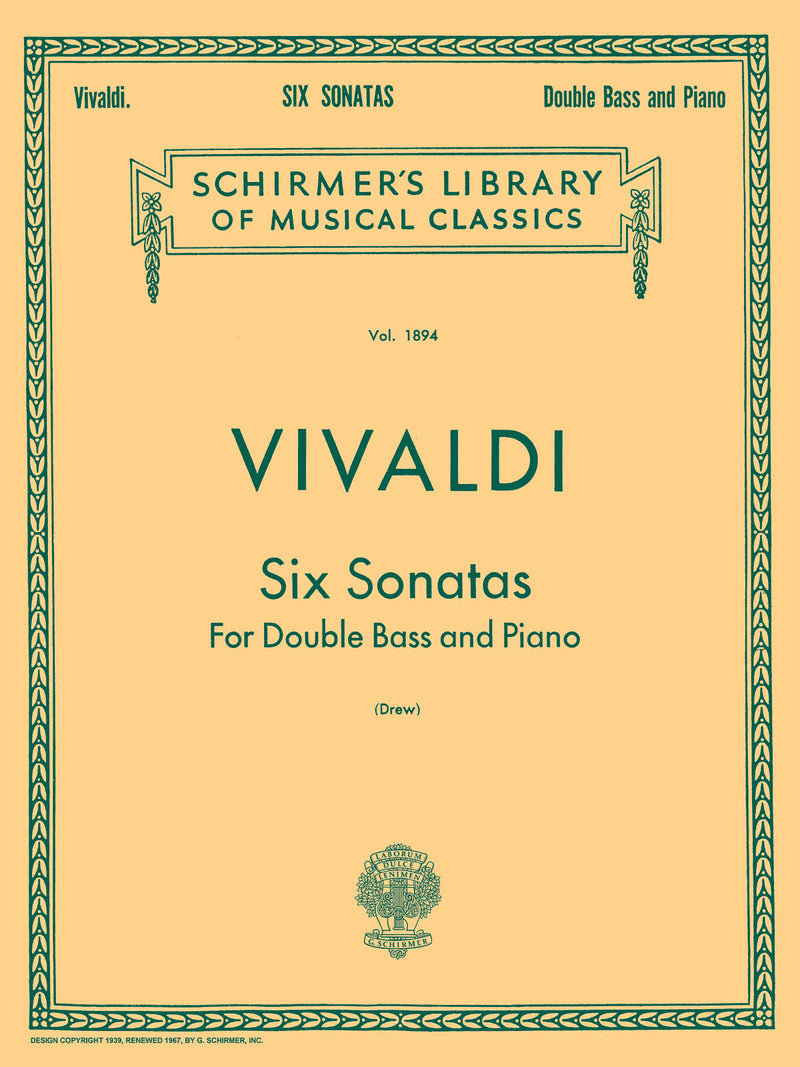 ヴィヴァルディ／コントラバスのための6つのソナタ《輸入コントラバス楽譜》の画像