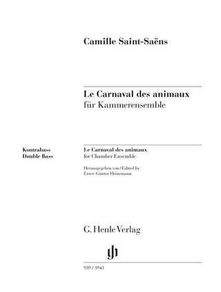 サン＝サーンス／コントラバス 動物の謝肉祭(原典版/ヘンレ社)《輸入ヴァイオリン楽譜》