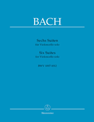 ヨハン・ゼバスティアン・バッハ／6つの無伴奏チェロ組曲 BWV 1007-1012(スコア)《輸入オーケストラスコア》