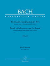 J.S.バッハ／飢えたる者に汝のパンを裂き与えよ BWV39（ヴォーカル・合唱・ピアノ）※出版社都合により、納期にお時間をいただく場合がございますの画像