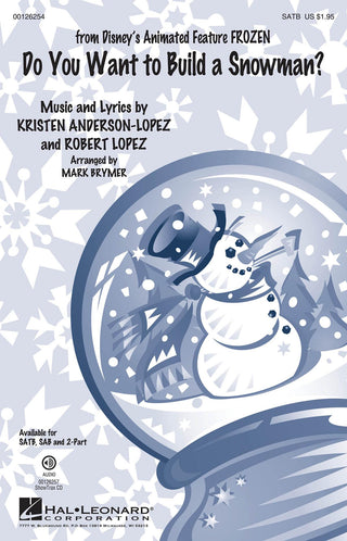 雪だるまつくろう（ディズニー映画「アナと雪の女王」より)(SATB: 混声四部合唱) 輸入合唱楽譜の画像