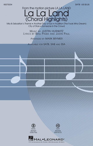 「ラ・ラ・ランド」メドレー(同名映画より)(SATB: 混声四部合唱) 輸入合唱楽譜の画像
