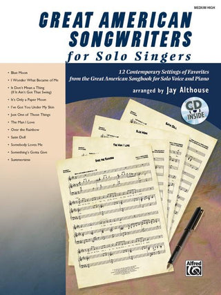 ソロ歌手のためのグレート・アメリカンソング・ライター曲集（ミディアム・ハイ・ヴォイス用）（CD付）《輸入ヴォーカル楽譜》の画像