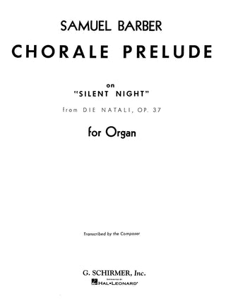 バーバー／コラール前奏曲・きよしこの夜 op.37《輸入オルガン楽譜》の画像