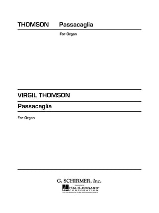 V.トムソン／パッサカリア《輸入オルガン楽譜》の画像