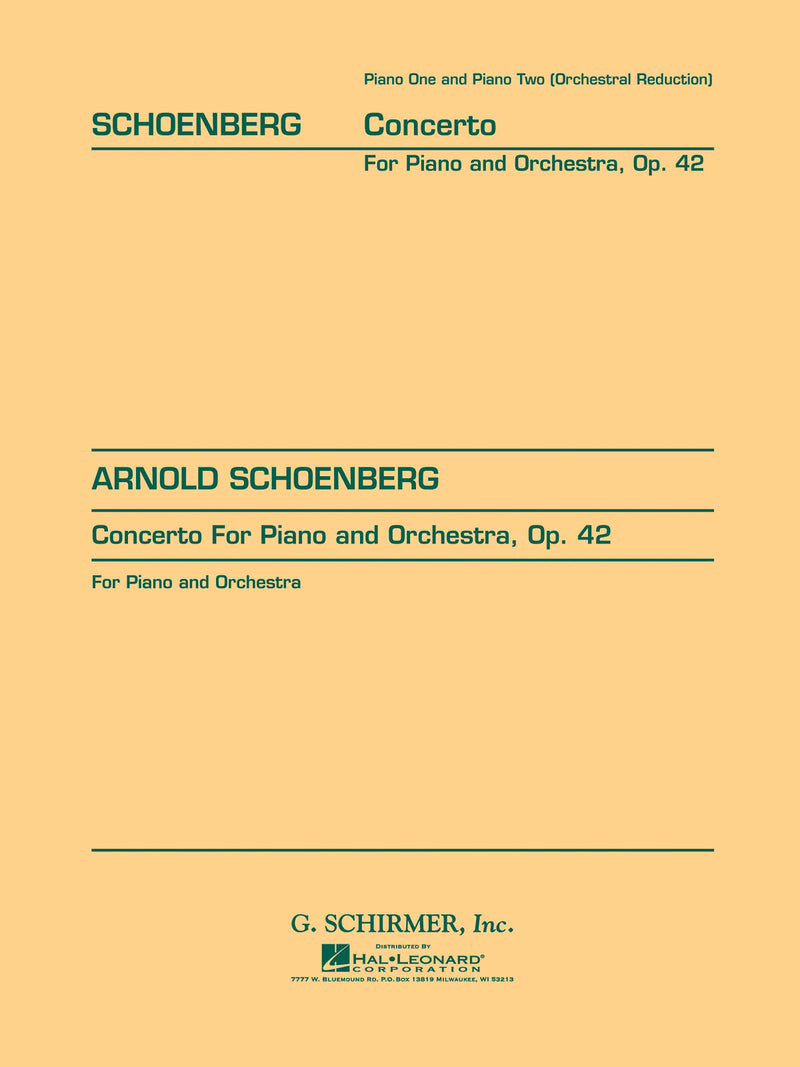 シェーンベルク／ピアノ協奏曲 op.42《輸入ピアノ楽譜》の画像