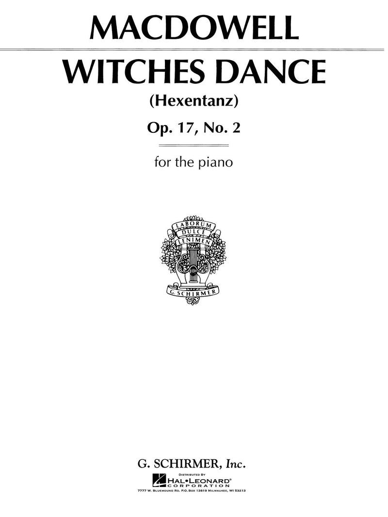 E.マクダウェル／「幻想的小品集」より魔女の踊り op.17-2《輸入ピアノ楽譜》の画像