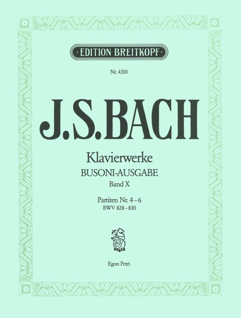 J.S.バッハ／パルティータ・第2巻・BWV828-830(ブゾーニ編)《輸入ピアノ楽譜》の画像
