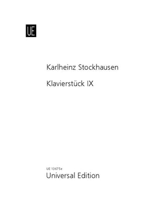 シュトックハウゼン／Klavierstuck IX Nr. 4《輸入ピアノ楽譜》の画像