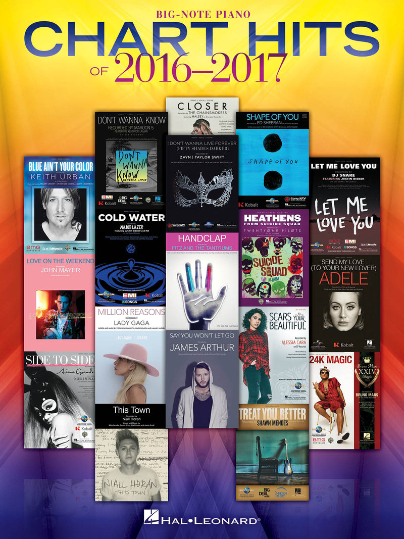 2016-2017ヒットチャート曲集（初心者向け・18曲収録）《輸入ピアノ楽譜》の画像