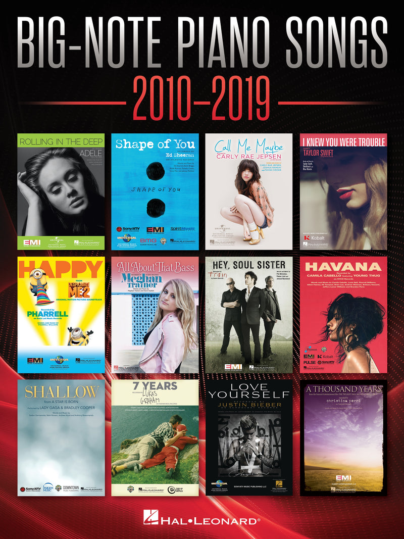 2010-2019年ヒット・ソング（30曲収録）（大きい音符シリーズ、初級ピアノ）《輸入ピアノ楽譜》の画像