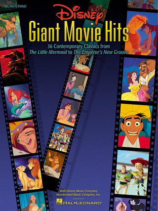 ディズニー映画ヒット曲集(大きい音符シリーズ、初級ピアノ)《輸入ピアノ楽譜》の画像
