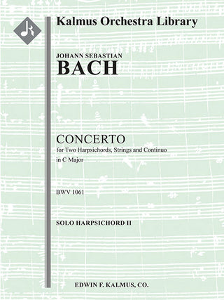 バッハ／2台のチェンバロのための協奏曲 ハ長調 BWV 1061（第2チェンバロパート譜）（バッハ協会版）《輸入チェンバロ楽譜》