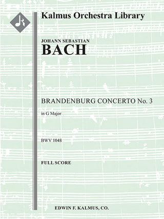 バッハ／ブランデンブルク協奏曲 第3番 ト長調 BWV 1048（バッハ協会版）《輸入オーケストラスコア》