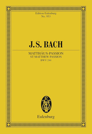 J.S.バッハ／マタイ受難曲 BWV244《輸入スタディスコア》の画像