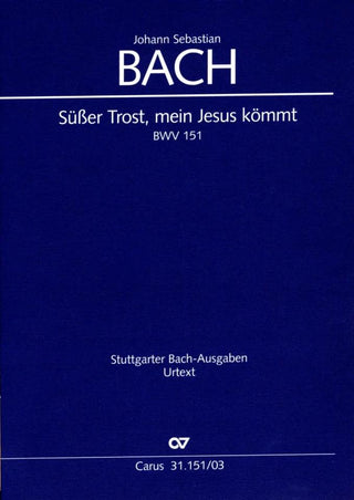 J.S.バッハ／教会カンタータ「甘き慰め、わがイエスは来ませり」より BWV151《輸入スタディスコア》の画像