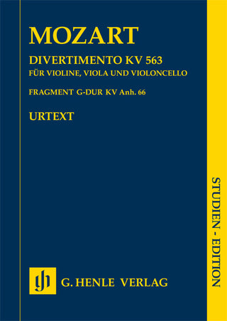 モーツァルト／ディヴェルティメント K.563・断章 K.Anh.66（原典版/ヘンレ社）《輸入弦楽三重奏楽譜》