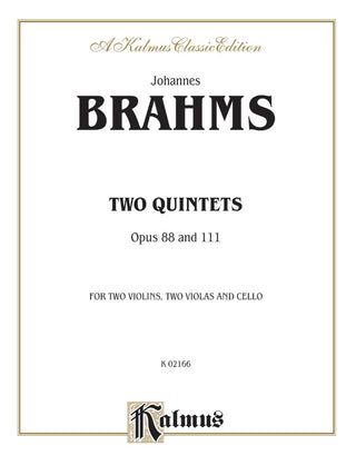 ブラームス／2つの弦楽五重奏曲 op.88・111《輸入弦楽五重奏楽譜》