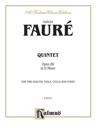 フォーレ／ピアノ五重奏曲 第1番 ニ短調 op.89《輸入ヴァイオリン楽譜》