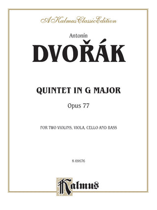 ドヴォルザーク／弦楽五重奏曲 ト長調 op. 77《輸入弦楽五重奏楽譜》