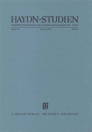 ハイドン／ハイドン研究 1973年1月号(ヘンレ社)