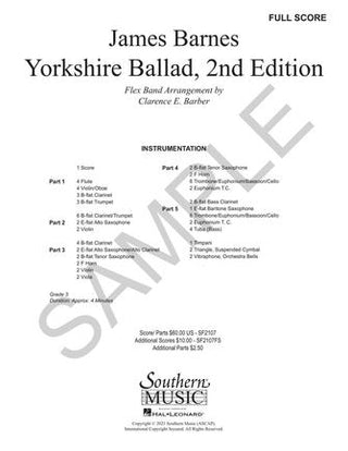 ヨークシャー・バラード(Second Edition)/フレックス吹奏楽譜の画像
