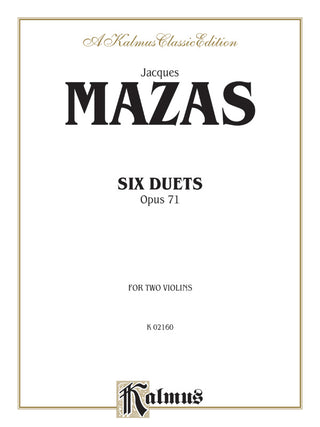 マザス／6つの二重奏曲 op.71《輸入ヴァイオリン楽譜》