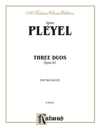プレイエル／3つの二重奏曲 op.61《輸入ヴァイオリン楽譜》