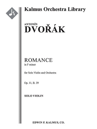 ドヴォルザーク／ロマンス ヘ短調 op. 11 B. 39（ソロ・ヴァイオリンパート譜）《輸入ヴァイオリン楽譜》