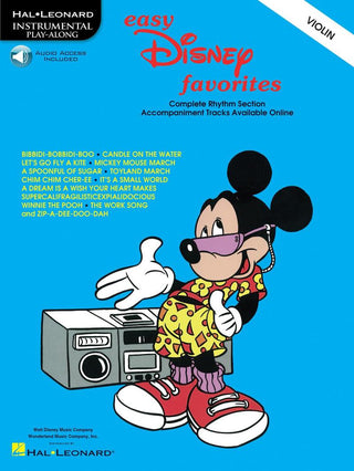 「イージー・ディズニー・フェイバリッツ」ヴァイオリンソロ編(インストゥルメンタル・プレイ・アロング・シリーズ)【オーディオ・オンライン・アクセスコード付】《輸入ヴァイオリン楽譜》の画像
