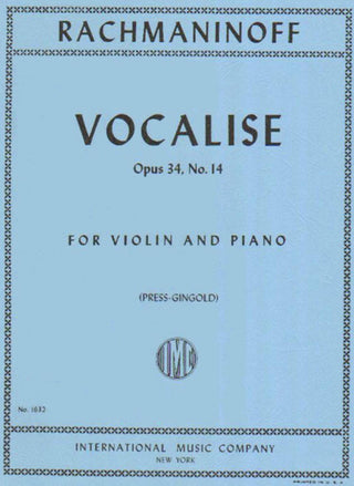 ヴォカリーズ（op.34， No.14）《輸入ヴァイオリン楽譜》の画像